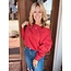 The Uptown Peach Red French Terry Top