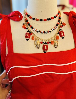 Layered Football Necklace
