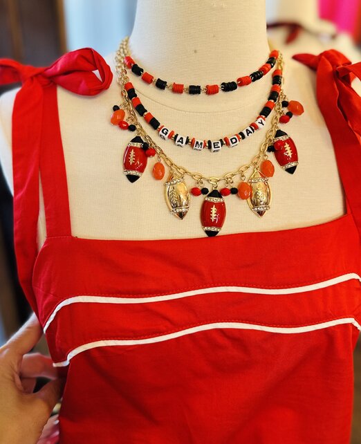 Layered Football Necklace