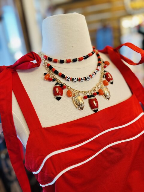 Layered Football Necklace