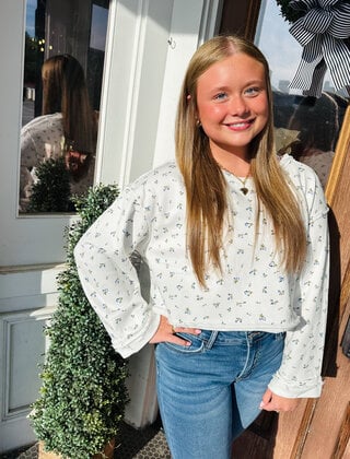 Faith Floral Cropped Sweatshirt