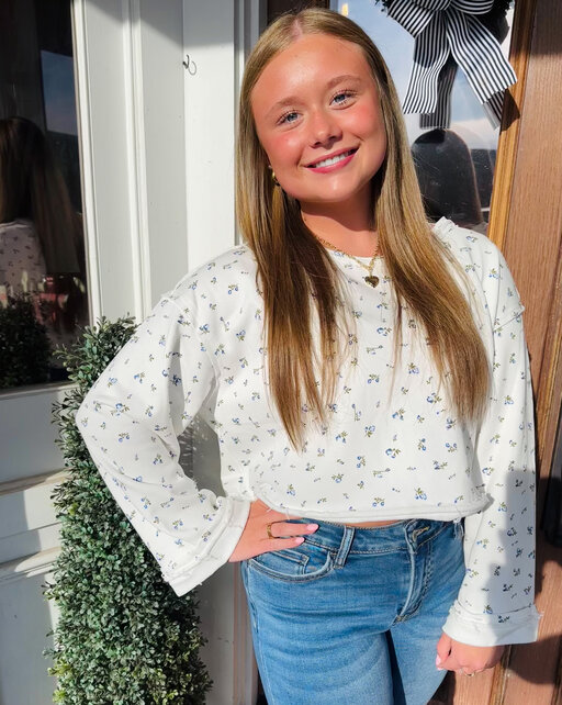 Faith Floral Cropped Sweatshirt