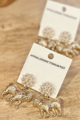 The Bulldog Pearl Drop Earrings
