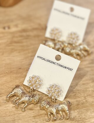 The Bulldog Pearl Drop Earrings