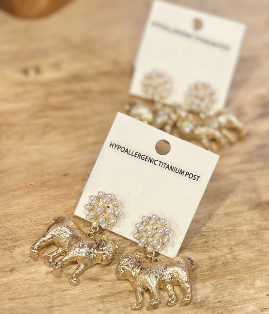 The Bulldog Pearl Drop Earrings