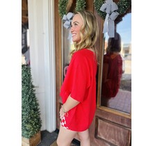 Red Oversized Top