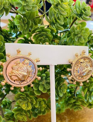 Bulldog Coin Earrings