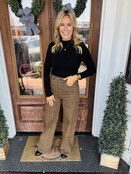 Wide Leg Leopard Jeans