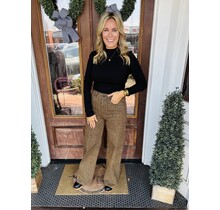 Wide Leg Leopard Jeans