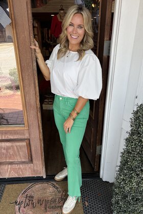 Light Green Flare Jeans