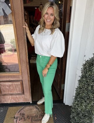 Light Green Flare Jeans