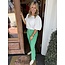The Uptown Peach Light Green Flare Jeans