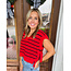 The Uptown Peach Candy Striped Cutie Black & Red
