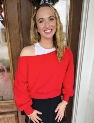 Alison Off-The-Shoulder Cropped Sweatshirt