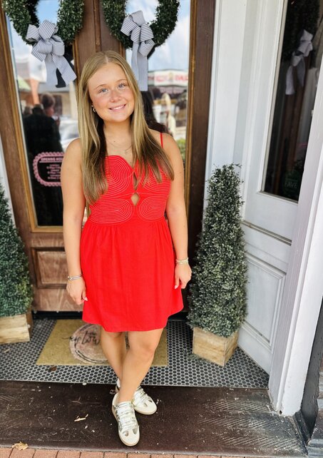 Red Sleeveless Mini Dress