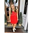 The Uptown Peach Red Sleeveless Mini Dress