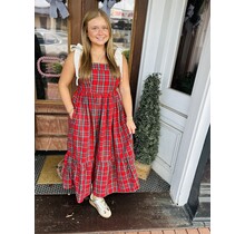 Scarlet Plaid Preppy Dress