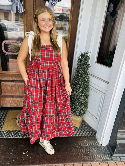 Scarlet Plaid Preppy Dress