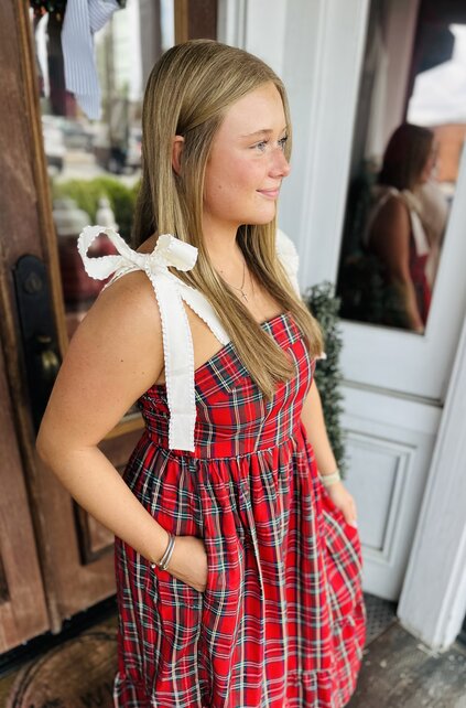 Scarlet Plaid Preppy Dress