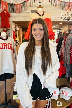 Gracie’s Grey Asymmetrical Sweatshirt