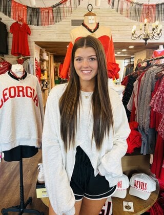 Gracie’s Grey Asymmetrical Sweatshirt