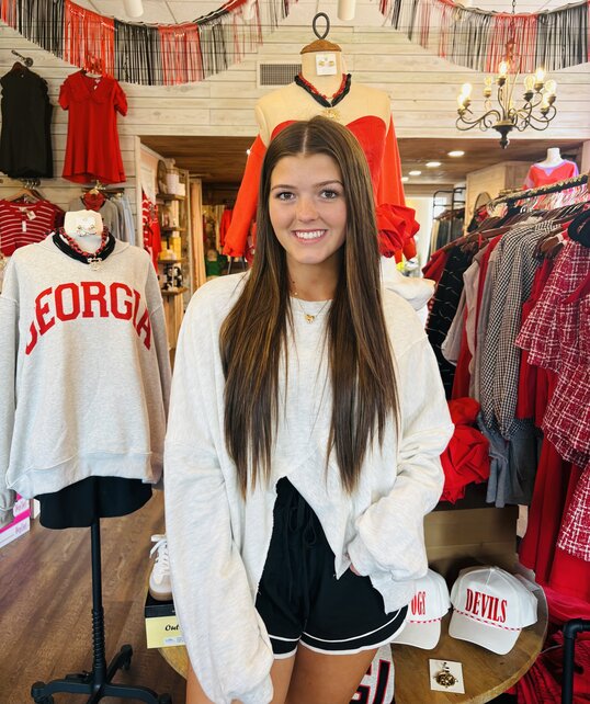 Gracie’s Grey Asymmetrical Sweatshirt