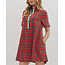 The Uptown Peach Peyton Plaid Dress