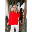 The Uptown Peach Buttoned Up in Red Blouse