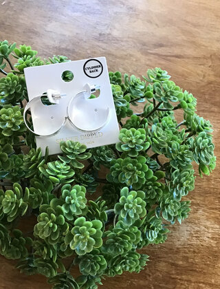 Thin Silver Hoops