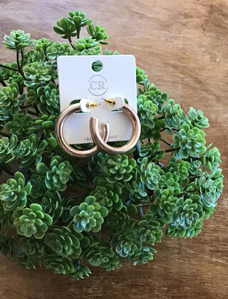 Worn Gold Tube Hoops