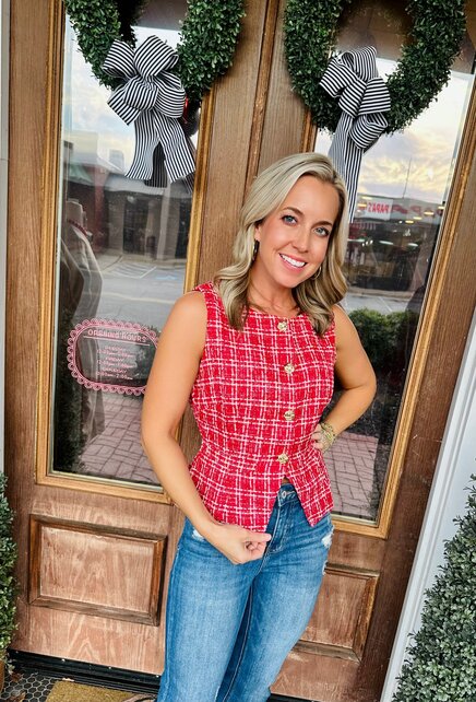 Ruby’s Red Textured Vest