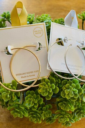 Skinny Sterling Silver Hoops