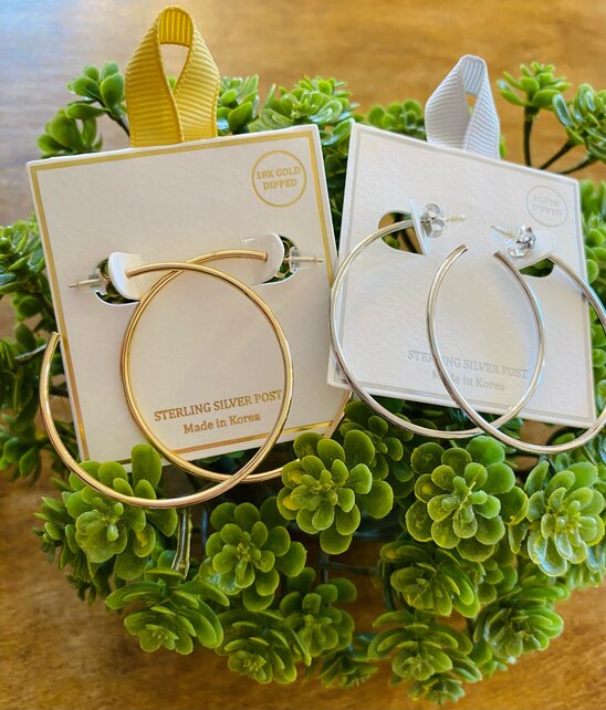 Skinny Sterling Silver Hoops