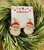 Pearled Santa Dangle Earrings Pearled Santa Dangle Earrings