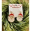 The Uptown Peach Pearled Santa Dangle Earrings