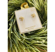 The Ribbed Cross Studs