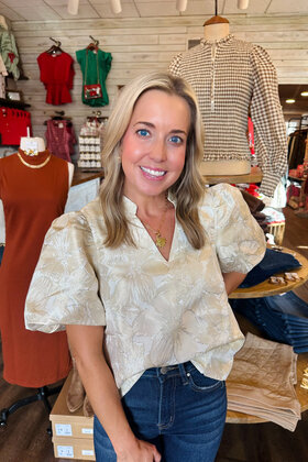 Valerie V-Neck Puff Sleeve Top