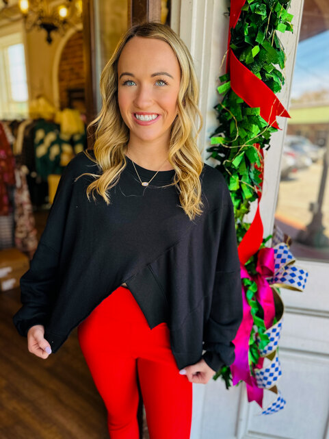 Blairs Black Asymmetrical Sweatshirt