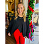 The Uptown Peach Blairs Black Asymmetrical Sweatshirt