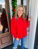 Rachel Red Collar Sweatshirt