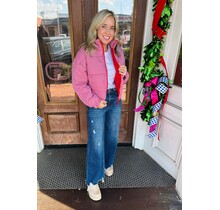 Gingham Zip Up Puffer Jacket