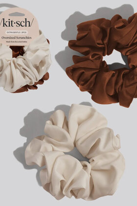 Oversized Scrunchies - Cream + Camel