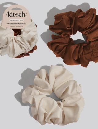 Oversized Scrunchies - Cream + Camel