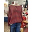 The Uptown Peach Oversized R/G Striped Knit Top