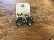 Fancy Christmas Wreath Earrings