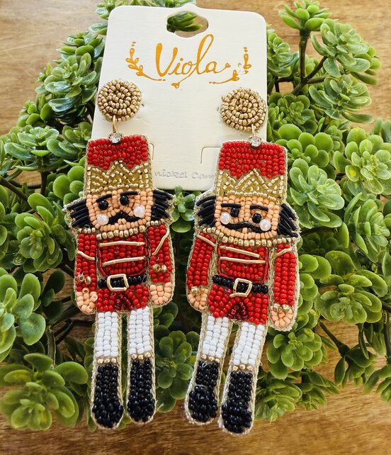 Beaded Nutcracker Earrings