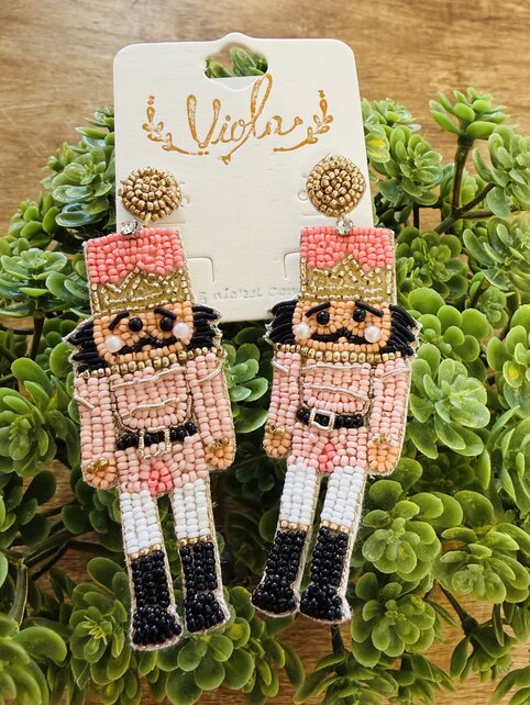 Beaded Nutcracker Earrings