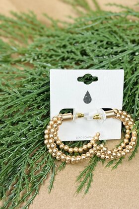 Triple Layered Gold Ball Hoops