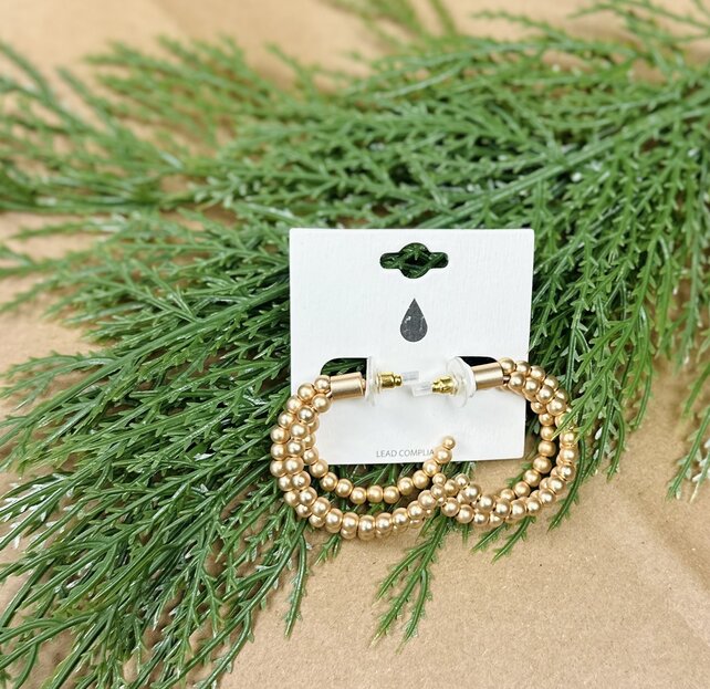 Triple Layered Gold Ball Hoops