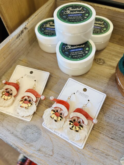 Acrylic Santa Earrings